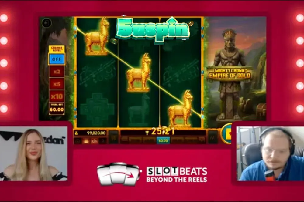 Isang visual na representasyon ng Mighty Crown: Empire of Gold slot na may gintong tema at klasikong reel layout.